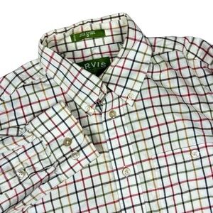 Orvis Flannel Shirt Mens Medium Checkered Button Down Long Sleeve‎ Casual Color